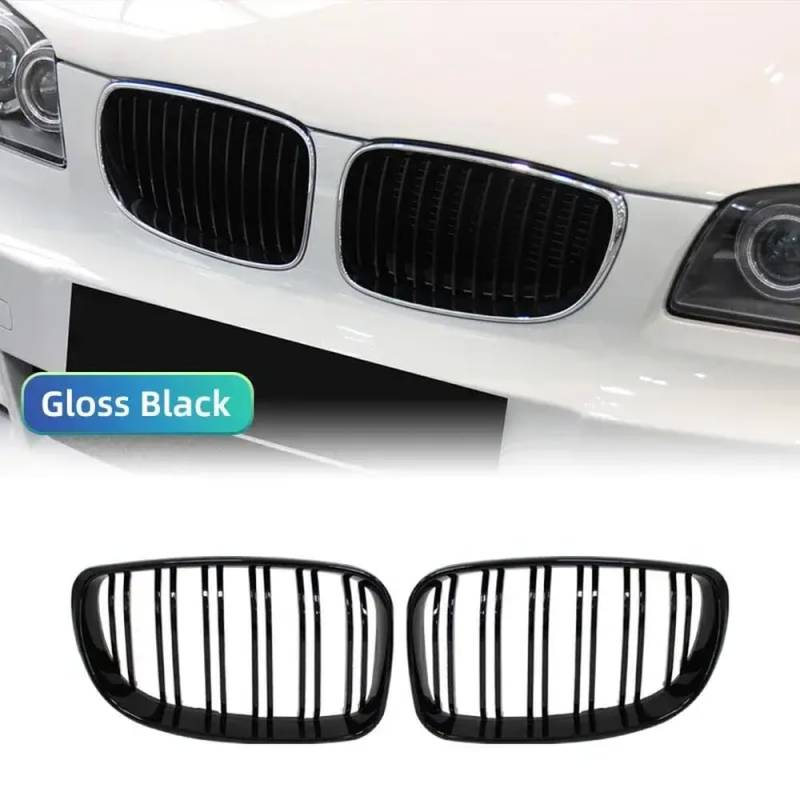 Frontgrill -Trimmstreifen mit E81 E87 E82 E88 128i 130i 135i Doppel -Slat -Sportgrills kompatibel(Gloss Black) von DIWUCXCA