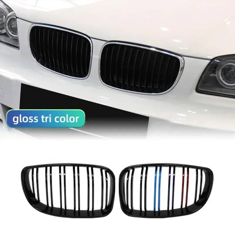 Frontgrill -Trimmstreifen mit E81 E87 E82 E88 128i 130i 135i Doppel -Slat -Sportgrills kompatibel(M Colour) von DIWUCXCA