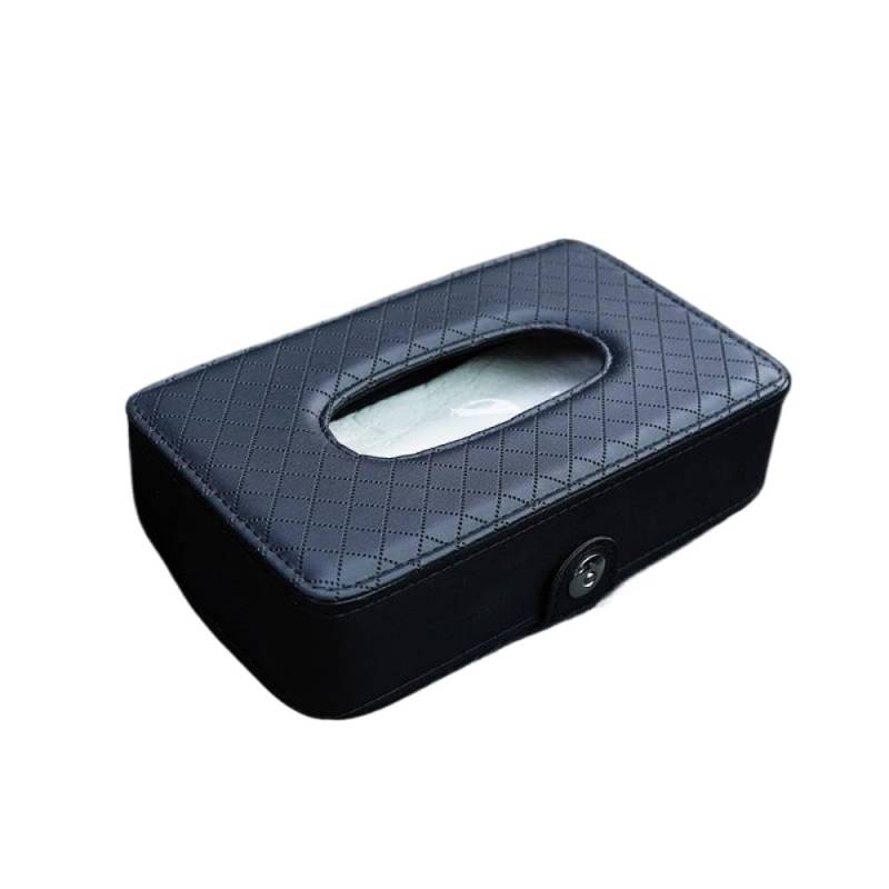 Leder -Tissue -Box für Auto und Heim vielseitiger Hänge -Serviettenhalter Verschiedene Autos und Sitzrücken(Strap style black) von DIWUCXCA