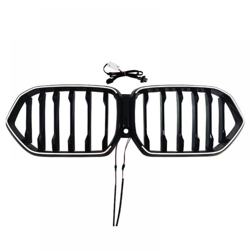 Luminous Racing Grilles für vordere Nierenkühlergrill Single Slatstil kompatibel mit X6 G06 2019 bis 2023 oberes Stoßfängerhaube -Maschen -Gitter von DIWUCXCA