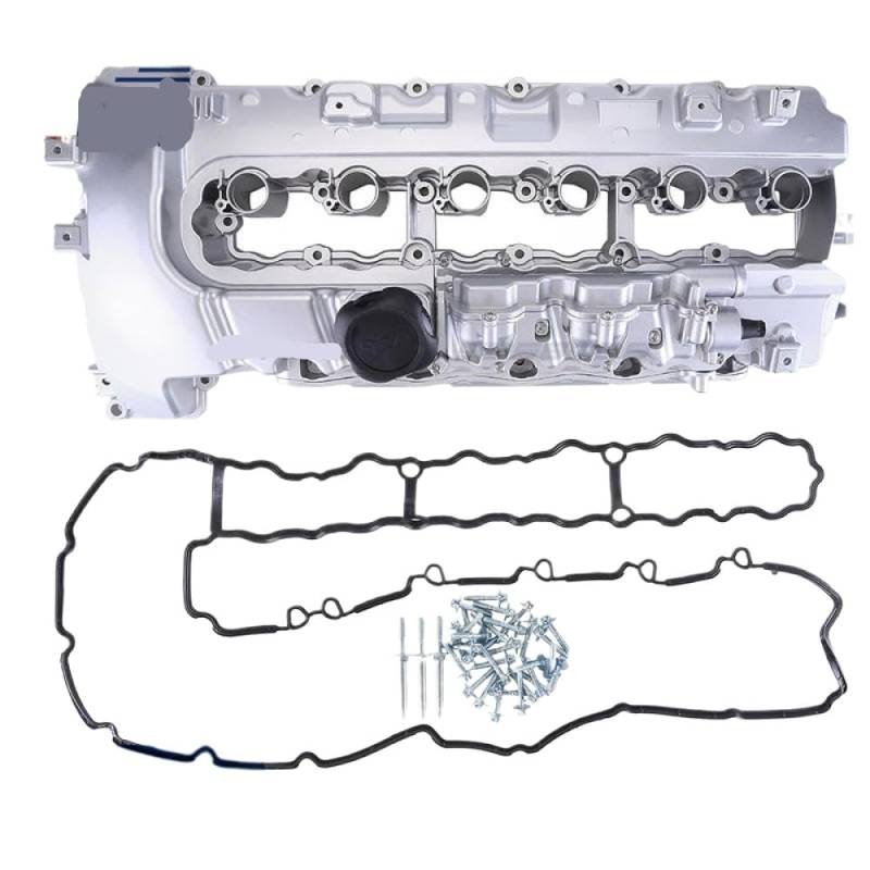 Motorabdeckung aus Aluminium, kompatibel mit N54-Modellen 135i 335i 535i 740i X5 E70 X6 Z4 3.0L Turbo Teilenummern 11127565284 11127565286 264-936 von DIWUCXCA