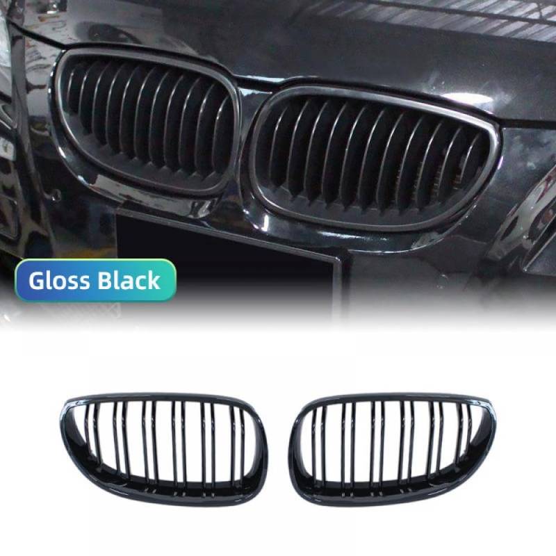 Vordere Stoßstange Nierenkühlernetz Doppellinie kompatibel mit E60 E61 5 Serie 520i 535i 545i 550i M5 2003-2010 Body Upgrade(Double Line Black) von DIWUCXCA