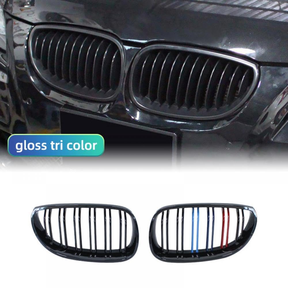 Vordere Stoßstange Nierenkühlernetz Doppellinie kompatibel mit E60 E61 5 Serie 520i 535i 545i 550i M5 2003-2010 Body Upgrade(M Color) von DIWUCXCA