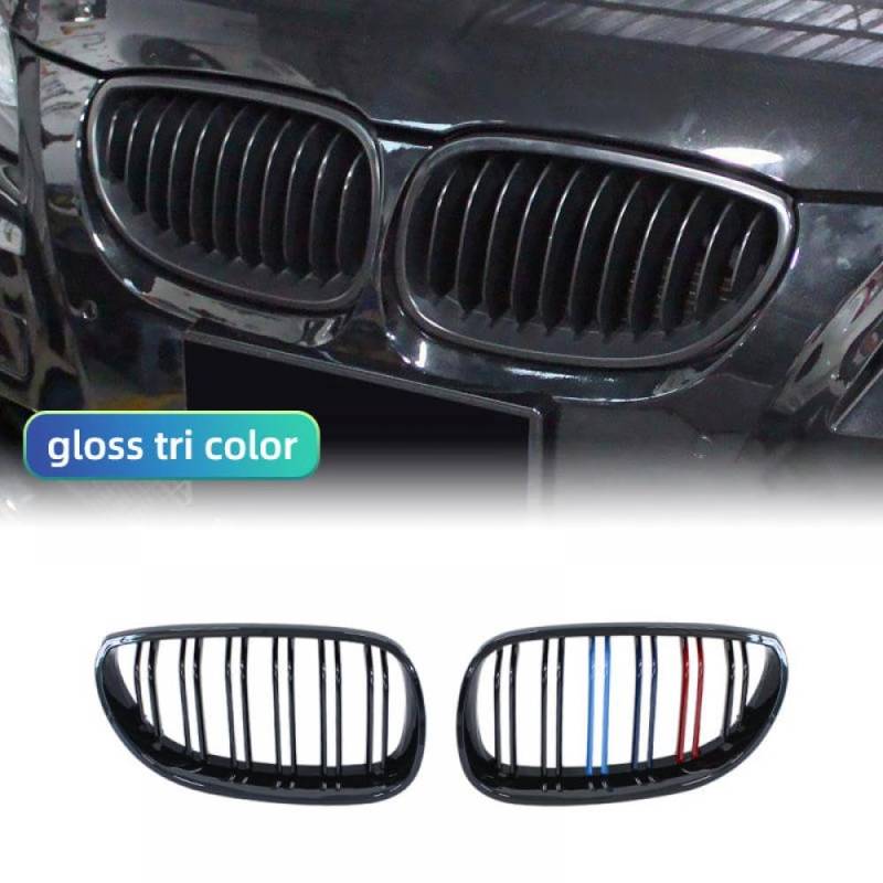 Vordere Stoßstange Nierenkühlernetz Doppellinie kompatibel mit E60 E61 5 Serie 520i 535i 545i 550i M5 2003-2010 Body Upgrade(M Color) von DIWUCXCA