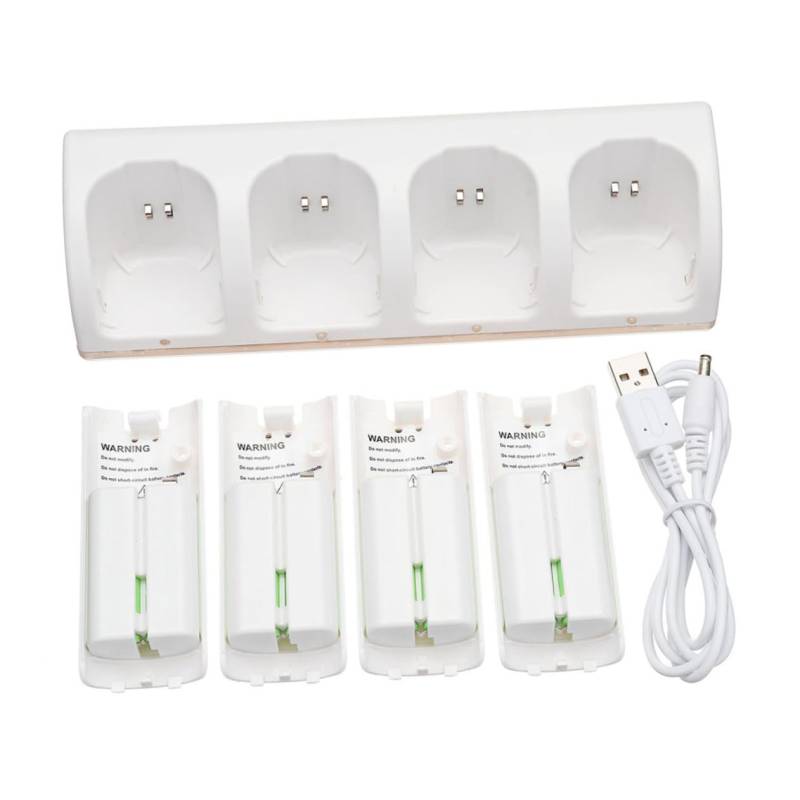 DIYEAH 1 Satz 4 Akkuladegerät charger Batterieadapter Ladesteckplätze für Akkus Batterieladegerät mit vier Steckplätzen Akku Ladestation 4-Slot-Ladegerät Plastik Weiß von DIYEAH