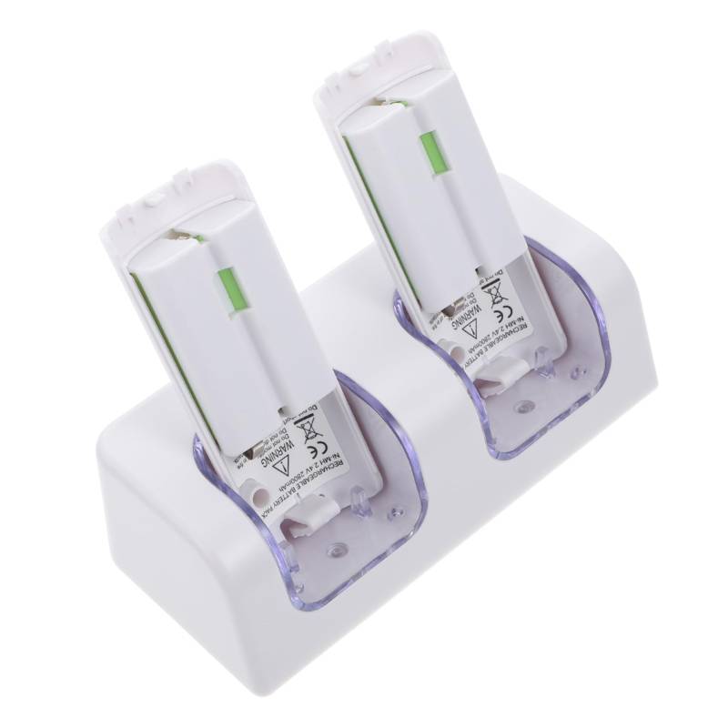 DIYEAH 1Satz Dual Ladestation Dock für Wiederaufladbare Batterien Intelligentes Batterieladegerät mit Slots USB Kompakt Tragbar für Controller Weiß von DIYEAH
