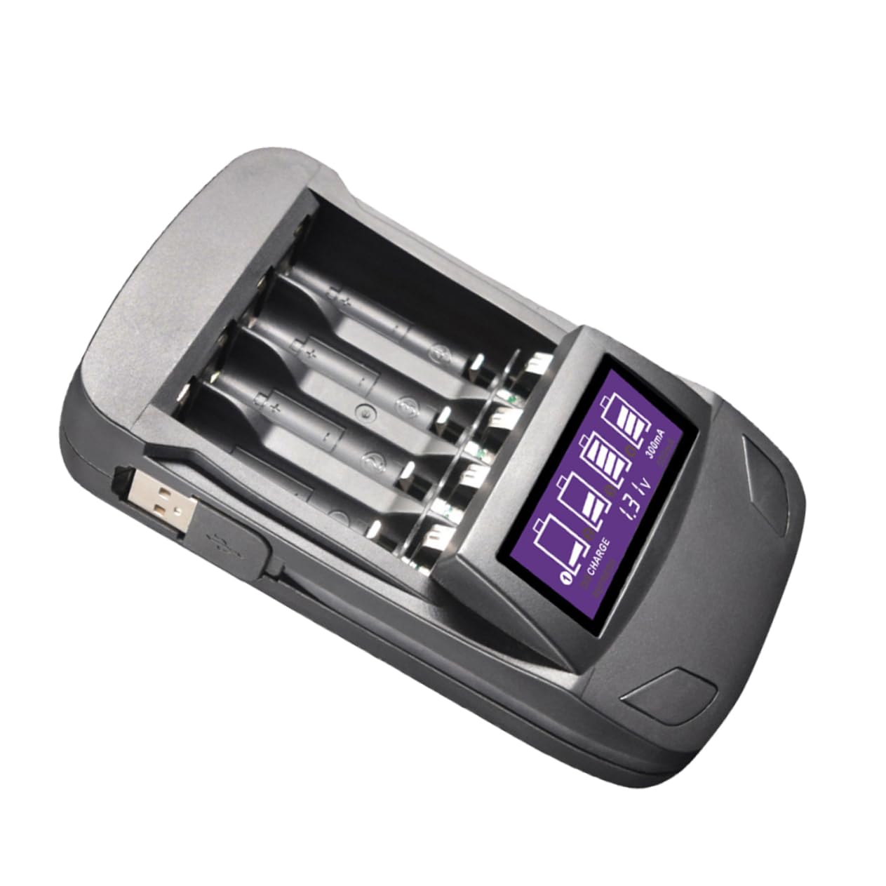 DIYEAH 1Stück USB Ladegerät mit LCD Display Intelligentes Schlitz Batterieladegerät für Aa Aaa Akkus Multifunktional mit Entladeanzeige Kompakt Tragbar Schwarz DIYEAH 1Stück USB Ladegerät mit LCD Display Intelligentes Schlitz Batterieladegerät für Aa Aaa Akkus Multifunktional mit Entladeanzeige Kompakt Tragbar Schwarz von DIYEAH