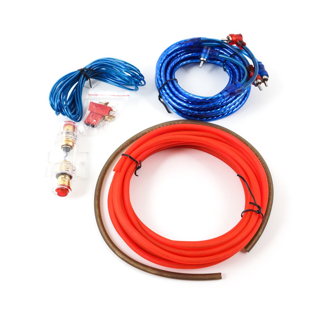 Auto Car Hifi Verstärker Endstufe Kabel Anschlusskabel Komplettsatz zum Anschluss einer Autoendstufe oder eines aktiven Subwoofers, Massekabel, 60 A Sicherung von DIYI