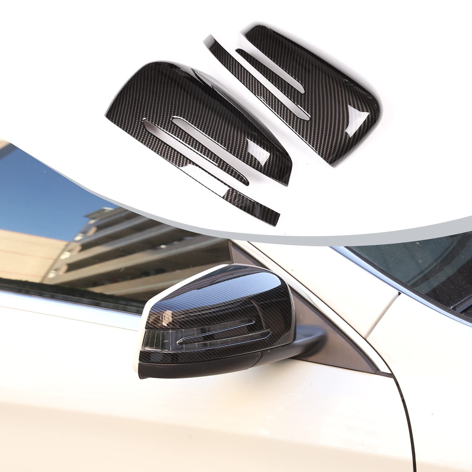 DIYUCAR 2 Stück Carbon ABS Seitenspiegel Rahmen Verkleidung für Benz A CLA GLA GLK Klasse W117 W176 2014–2017 von DIYUCAR
