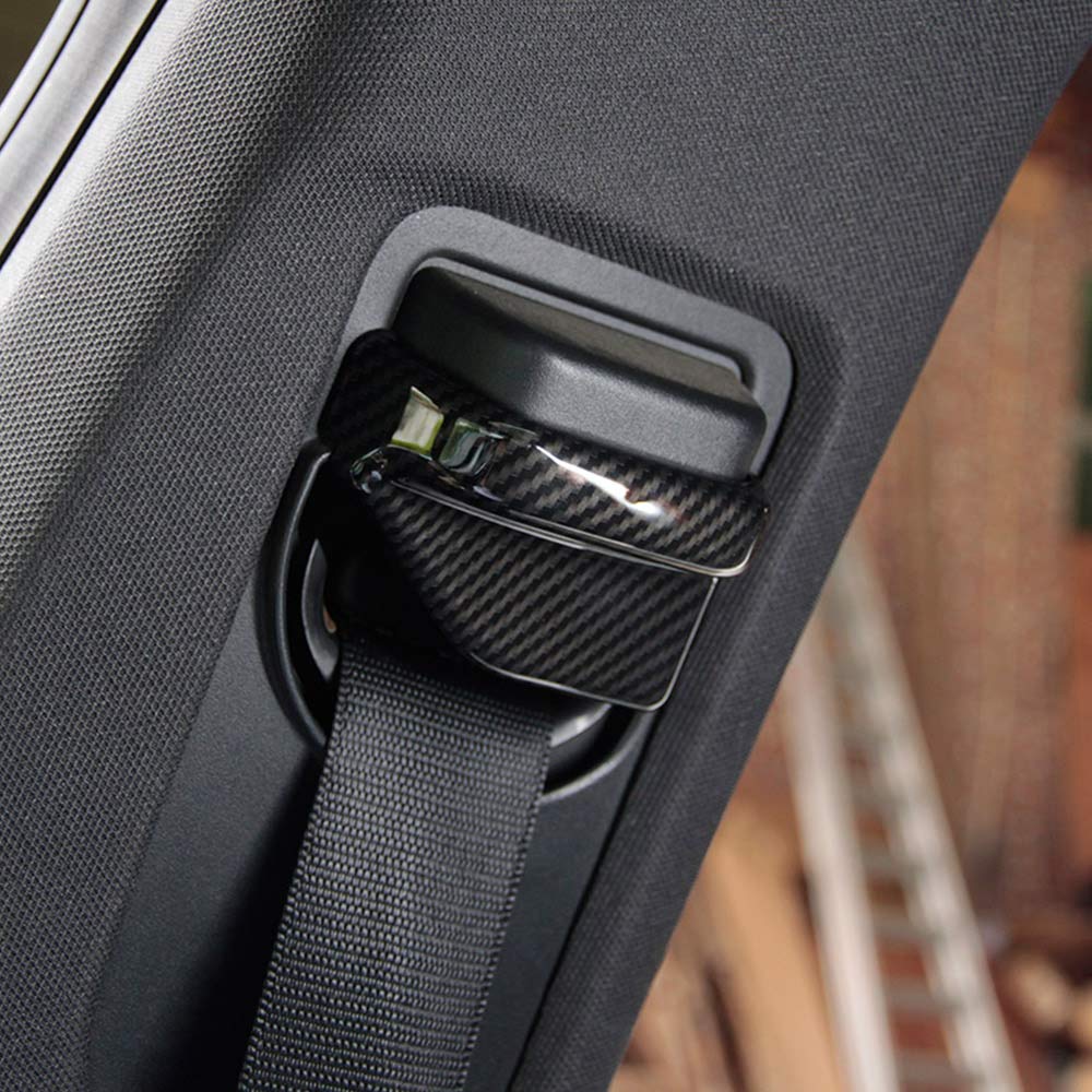 2 x Auto-Sicherheitsgurt-Abdeckung aus ABS-Kunststoff in Karbonfaser-Optik für Benz CLA GLA B Klasse W117 von DIYUCAR