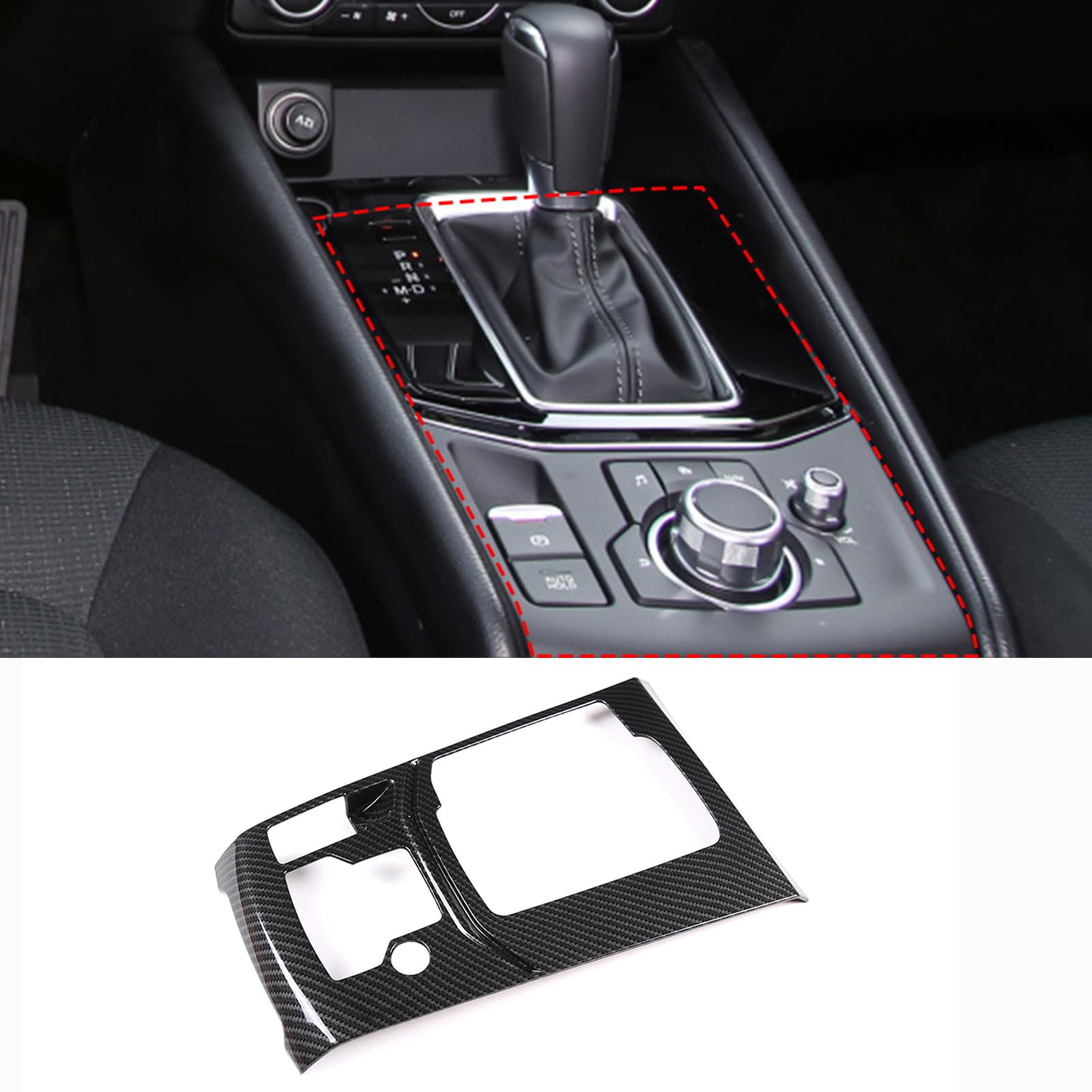 ABS Kohlefaser Auto Mittelkonsole Schalttafel Multimedia Tasten Abdeckung Verkleidung Aufkleber für Mazda CX-5 2017-2022 Innenzubehör von DIYUCAR