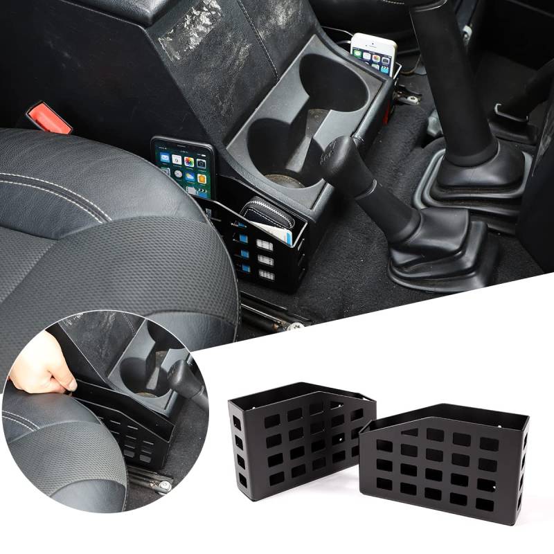 Aluminum Alloy car Central Control Cup Holder Side Storage Box for Landrover Defender 90 110 130 2014-2019 von DIYUCAR