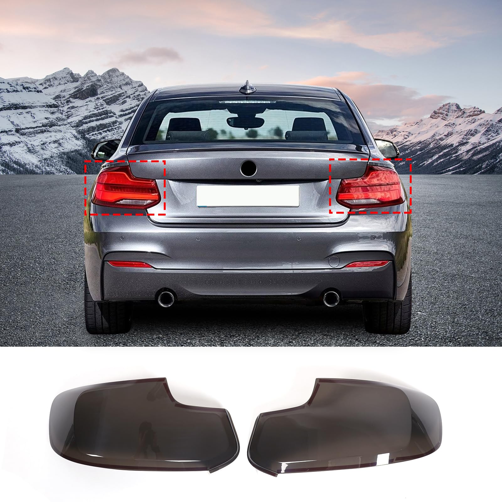 Auto Rücklicht Abdeckung Kompatibel mit 2er Serie F22 F23 2014-2017 M2 F87 2016, ABS Smoked Rücklicht Shell Trim Cover Rücklicht Lampe Abdeckung Guard Protector Außenzubehör Auto Rücklicht Abdeckung Kompatibel mit 2er Serie F22 F23 2014-2017 M2 F87 2016, ABS Smoked Rücklicht Shell Trim Cover Rücklicht Lampe Abdeckung Guard Protector Außenzubehör von DIYUCAR