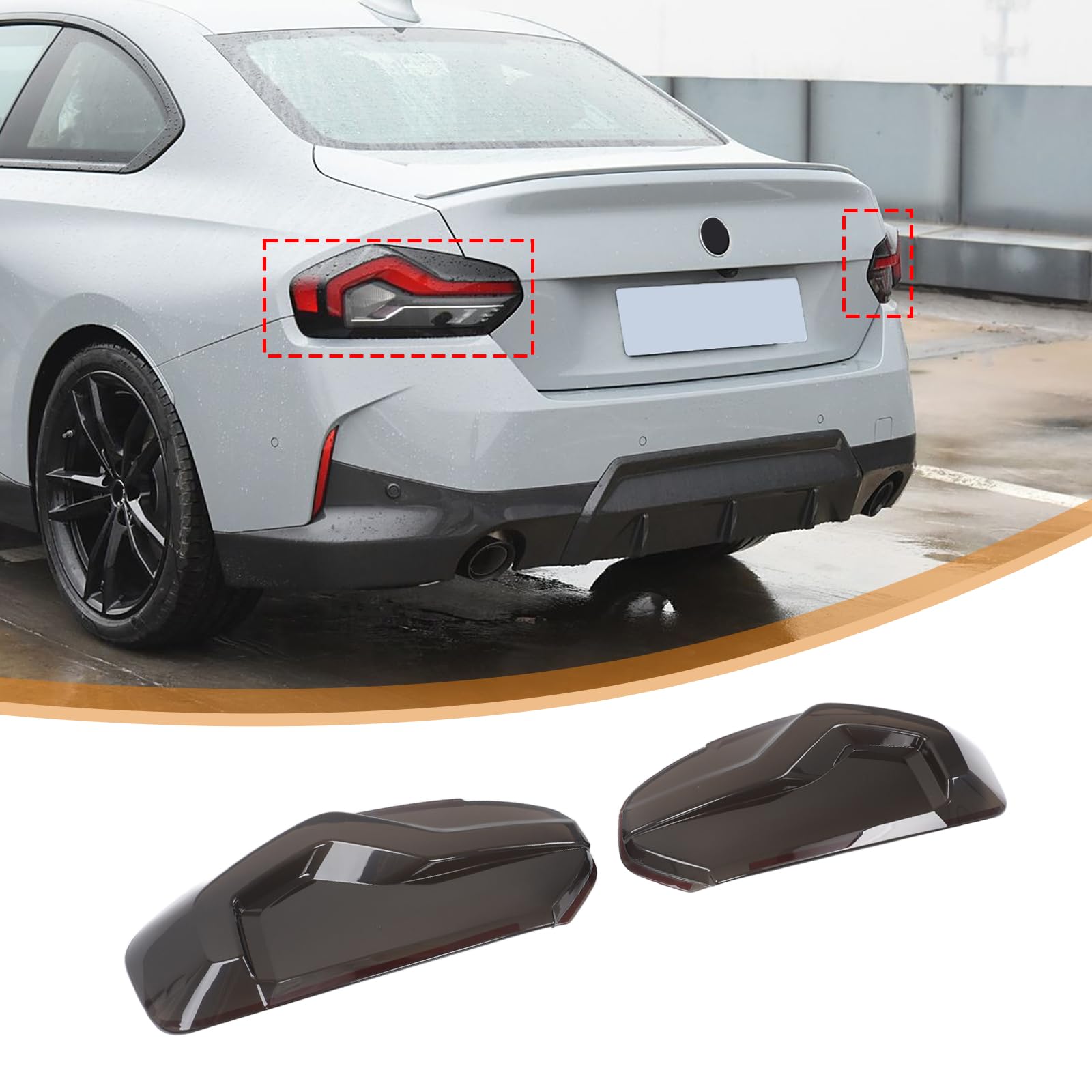 Auto Rücklicht Abdeckung Kompatibel mit 2er Serie G42 M2 M240 iG87 2022 2023 2024 2025, ABS Smoked Rücklicht Shell Trim Cover Rücklicht Lampe Abdeckung Schutz Außenzubehör Auto Rücklicht Abdeckung Kompatibel mit 2er Serie G42 M2 M240 iG87 2022 2023 2024 2025, ABS Smoked Rücklicht Shell Trim Cover Rücklicht Lampe Abdeckung Schutz Außenzubehör von DIYUCAR