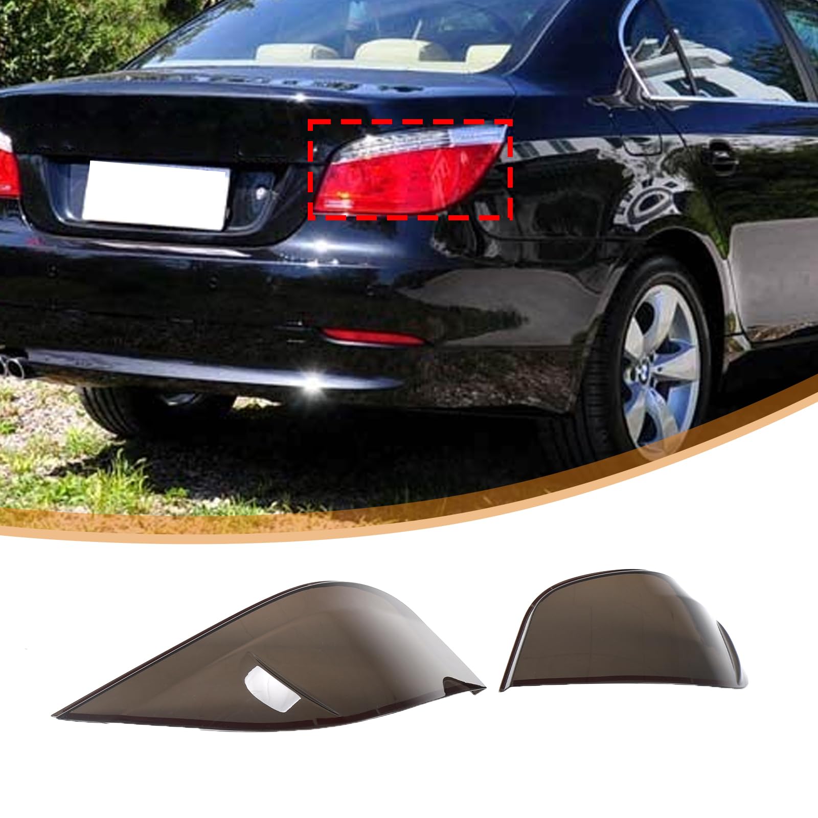 Auto Rücklicht Abdeckung Kompatibel mit 5er Serie E60 M5 2004-2010, ABS Smoked Rücklicht Shell Trim Cover Rücklicht Lampe Abdeckung Schutz Außenzubehör Auto Rücklicht Abdeckung Kompatibel mit 5er Serie E60 M5 2004-2010, ABS Smoked Rücklicht Shell Trim Cover Rücklicht Lampe Abdeckung Schutz Außenzubehör von DIYUCAR