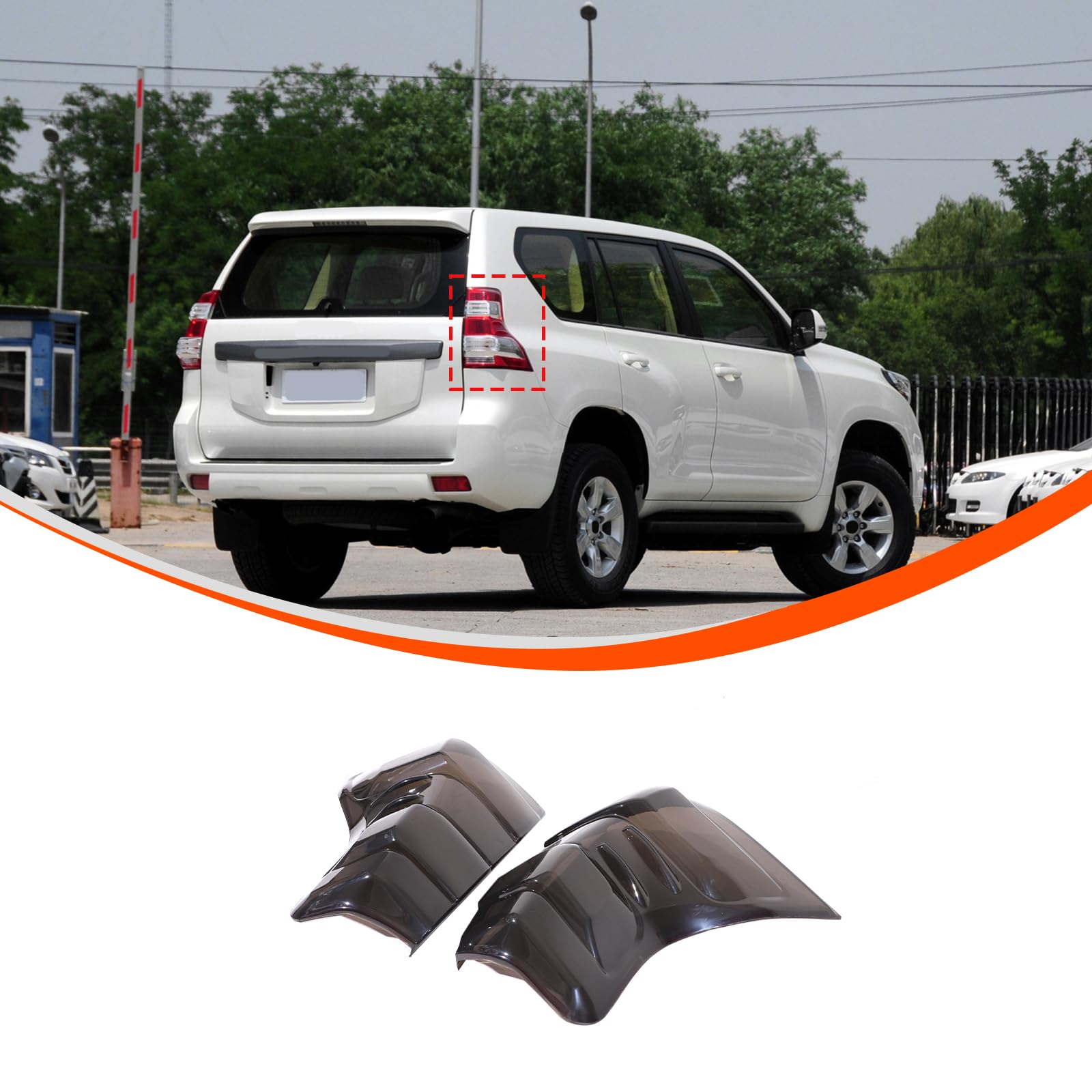 Auto-Rücklichtabdeckung, kompatibel mit Toyota Land Cruiser Prado LC120 LC150 LC250 2003-2025, ABS Rauch-Rücklicht-Schalenverkleidung, Außenzubehör (für Toyota Prado LC150 FJ150 2010-2017) von DIYUCAR