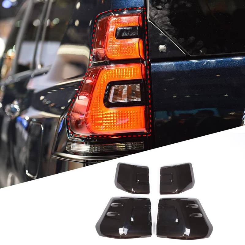 Auto Rücklichtabdeckung Kompatibel mit Toyota Land Cruiser Prado LC120 LC150 LC250 2003-2025, ABS Smoked Rücklicht Shell Trim Cover Außenzubehör (für Toyota Prado FJ150 150 2018-2022) von DIYUCAR