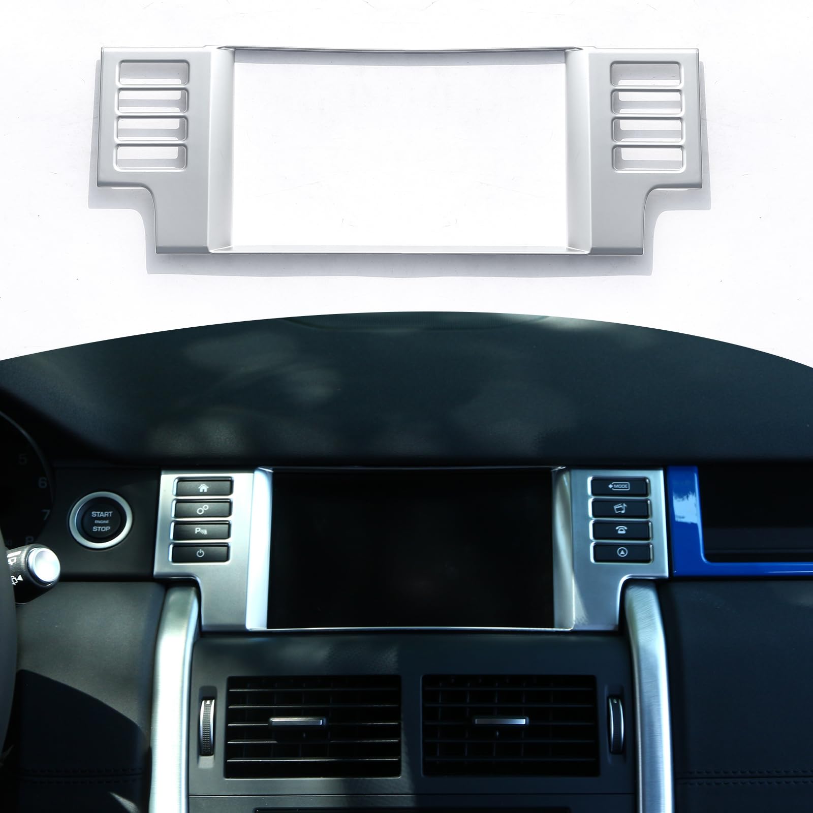 Chrom/ABS GPS Bildschirm Rahmen Abdeckung Verkleidung für Discovery Sport 2015 2016 2017 Autozubehör von DIYUCAR