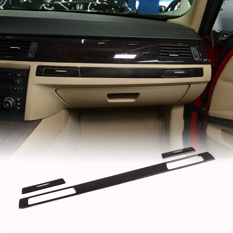 DIYUCAR ABS Kohlefaser Stil Konsole Handschuh Box Wasserbecherhalter Panel Abdeckung Trim Strip Kit Fit für BMW 3er E90 E92 E93 Zubehör von DIYUCAR