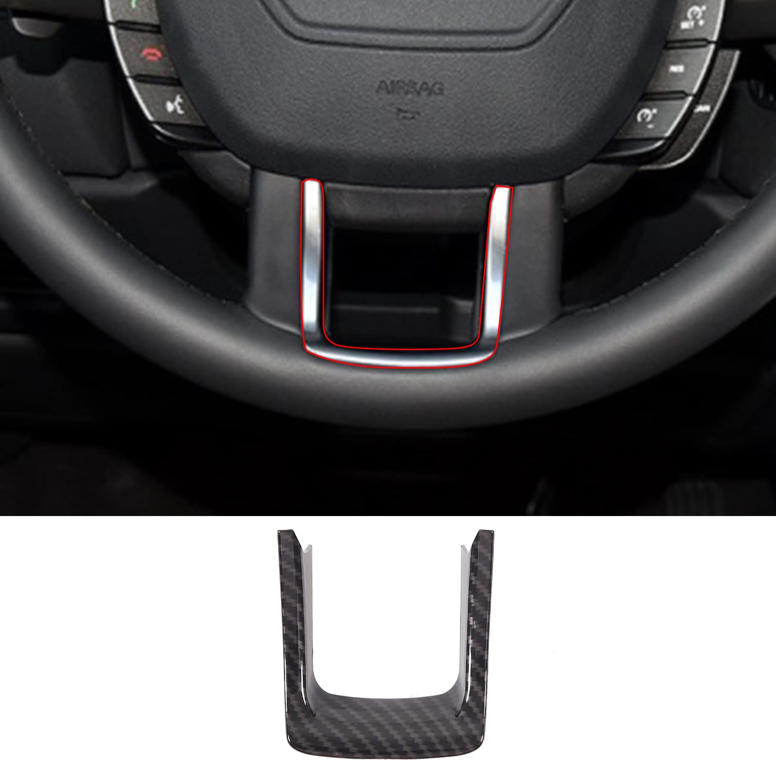DIYUCAR ABS-Kunststoff-Auto-Lenkradabdeckung, U-Form, Aufkleber für LR Range Rover Evoque 2012–2018, Autozubehör DIYUCAR ABS-Kunststoff-Auto-Lenkradabdeckung, U-Form, Aufkleber für LR Range Rover Evoque 2012–2018, Autozubehör von DIYUCAR