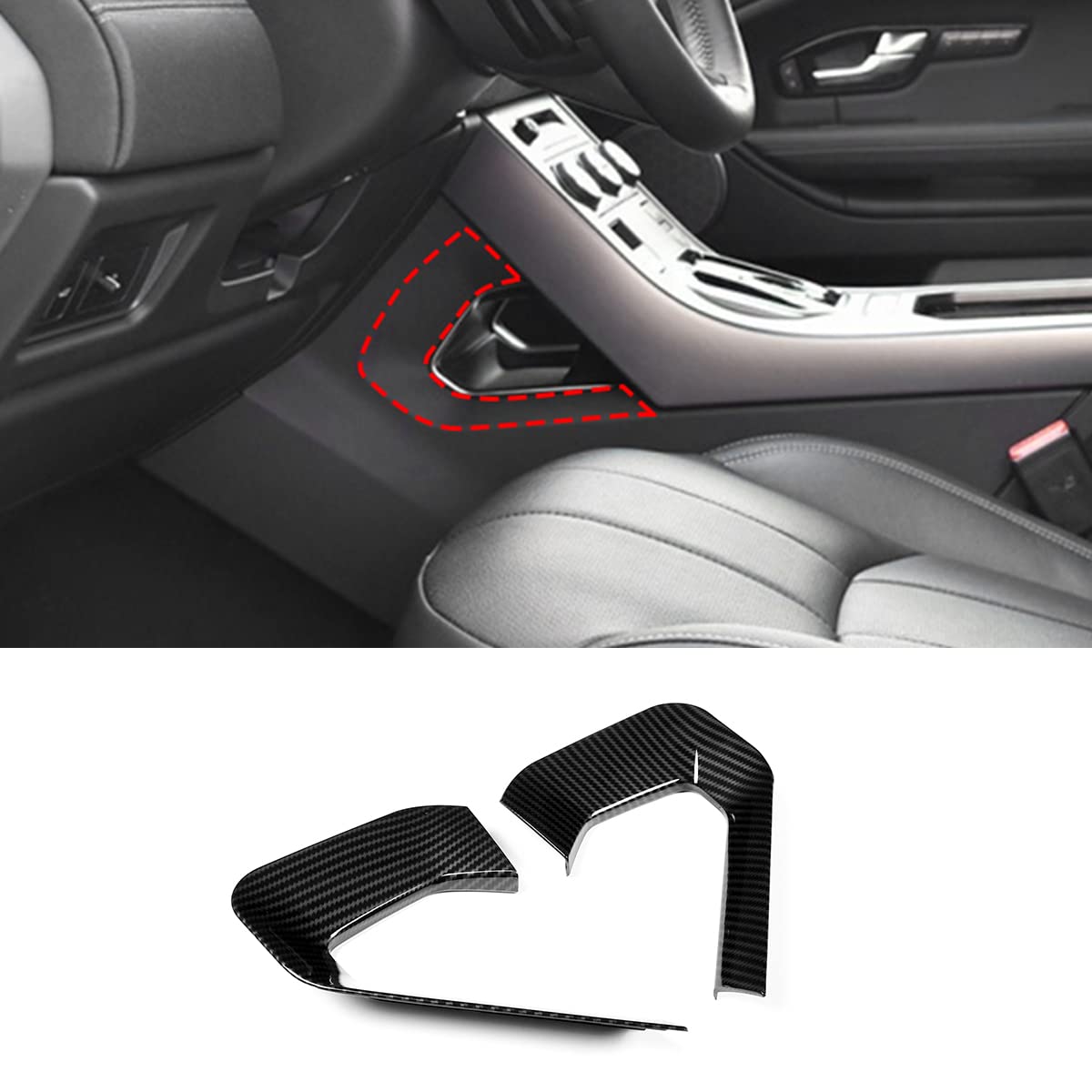 DIYUCAR ABS Kunststoff Auto Mittelkonsole Beide Seiten U-Form Rahmenabdeckung Zierleiste Für Land Rover Range Rover Evoque 2012-2018 DIYUCAR ABS Kunststoff Auto Mittelkonsole Beide Seiten U-Form Rahmenabdeckung Zierleiste Für Land Rover Range Rover Evoque 2012-2018 von DIYUCAR