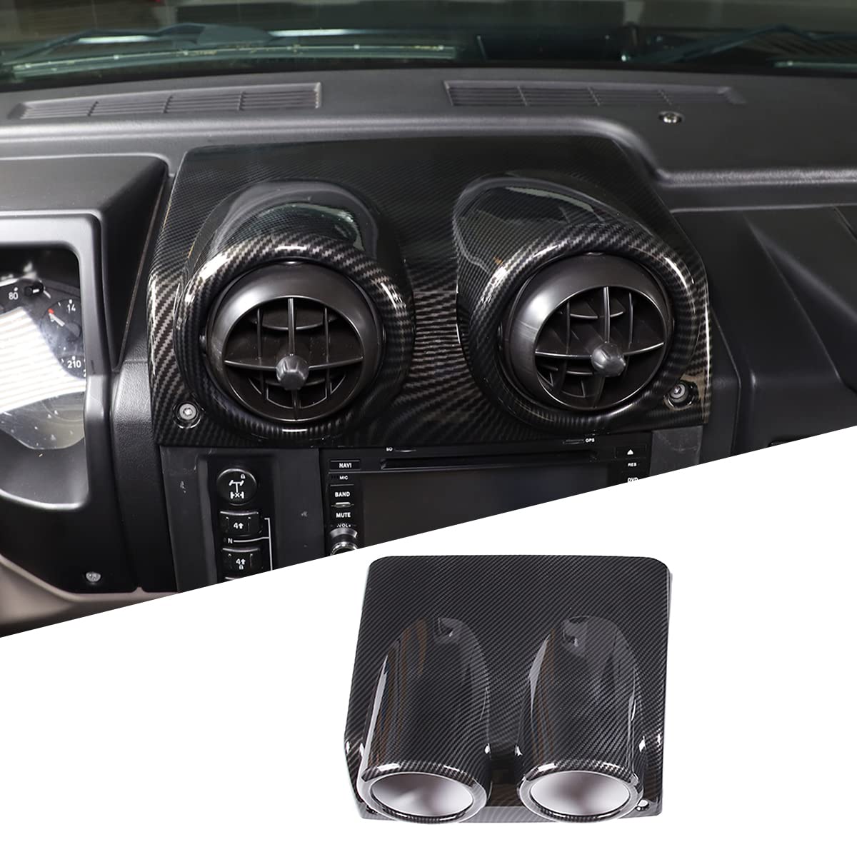 DIYUCAR ABS-Kunststoff Auto-Mittelkonsole Panel Klimaanlage Lüftungsschlitze Verkleidung Abdeckung für Hummer H2 2003–2007 Innenraum Zubehör (Stil A) von DIYUCAR