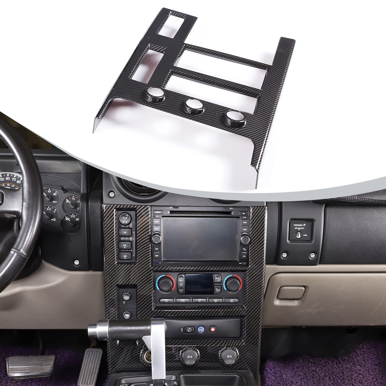DIYUCAR ABS-Kunststoff Auto-Mittelkonsole Panel Klimaanlage Lüftungsschlitze Verkleidung Abdeckung für Hummer H2 2003–2007 Innenraum Zubehör (Stil D) von DIYUCAR