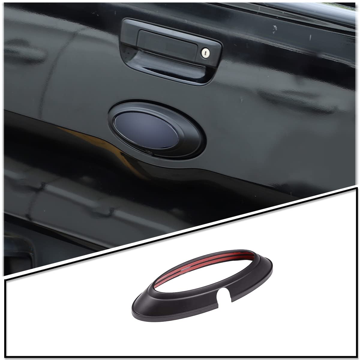 DIYUCAR ABS Kunststoff Matt Schwarz Auto Rear Badge Ring Logo Rahmen Cover Trim Für Ford Ranger 2015-2021 Autozubehör von DIYUCAR