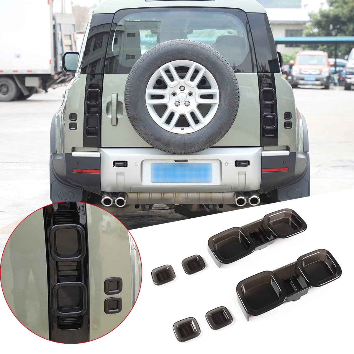 DIYUCAR ABS Smoked Rückleuchten Set Montage für LR Defender 90 110 2020 2021 2022 2023 2024 2025 Rücklichtabdeckung Dekorativer Rahmen DIYUCAR ABS Smoked Rückleuchten Set Montage für LR Defender 90 110 2020 2021 2022 2023 2024 2025 Rücklichtabdeckung Dekorativer Rahmen von DIYUCAR