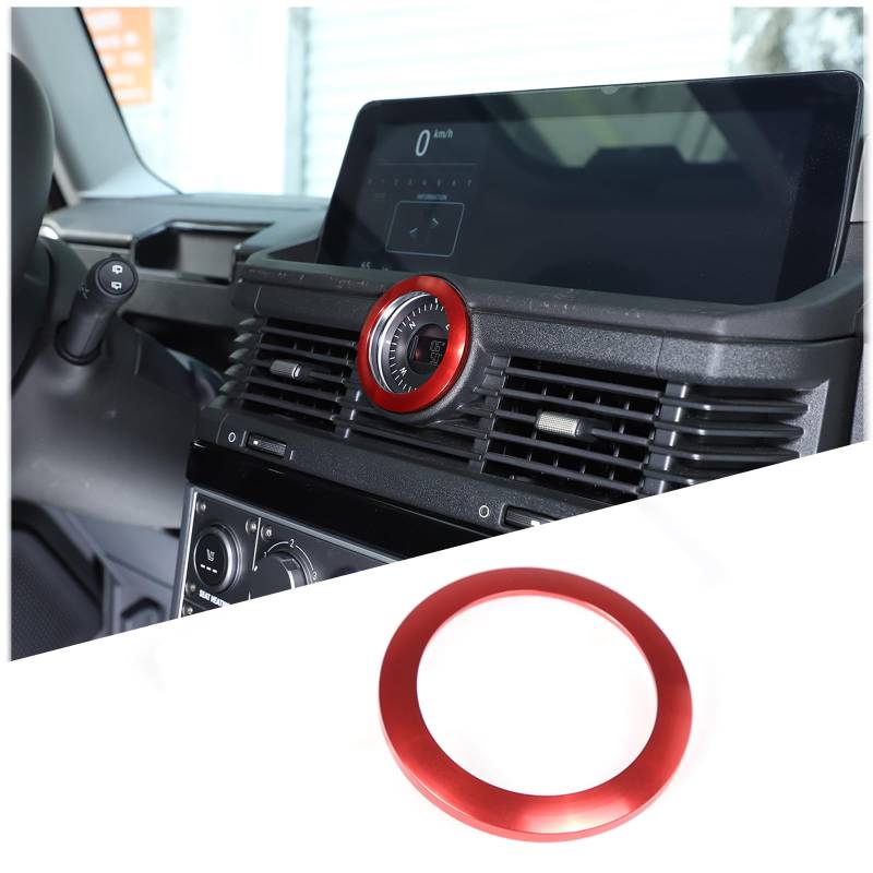 DIYUCAR Aluminiumlegierung Auto Center Control Armaturenbrett Kompass Ring Dekorative Abdeckung Kompatibel mit Ineos Grenadier 2020-2024 Innenzubehör von DIYUCAR