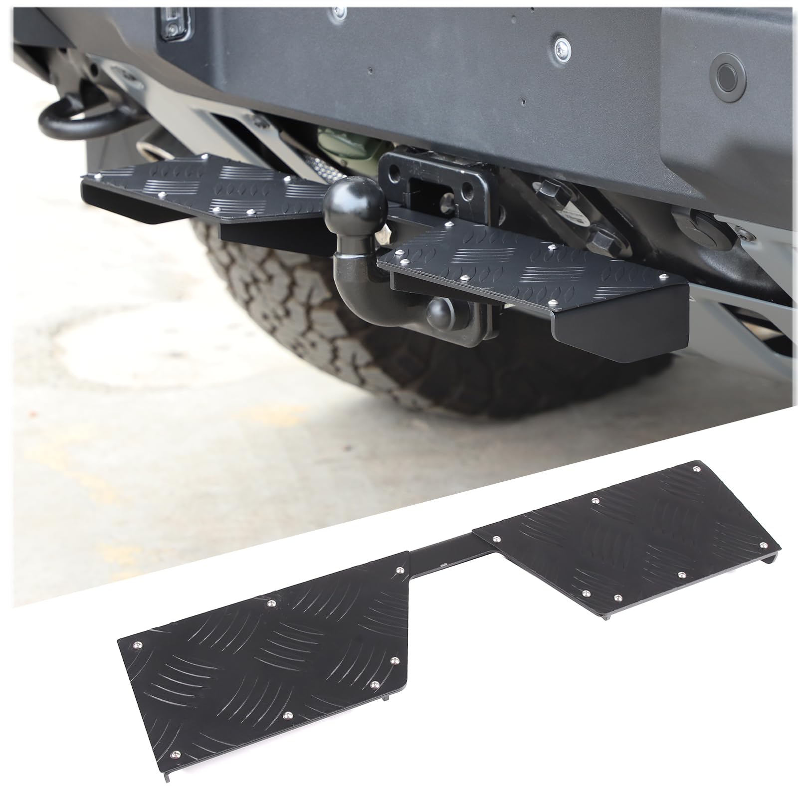 DIYUCAR Aluminiumlegierung Auto Hinten Abschlepphaken Fußpedal Heckklappenleiter Kompatibel mit Ineos Grenadier 2020-2024 Autozubehör DIYUCAR Aluminiumlegierung Auto Hinten Abschlepphaken Fußpedal Heckklappenleiter Kompatibel mit Ineos Grenadier 2020-2024 Autozubehör von DIYUCAR