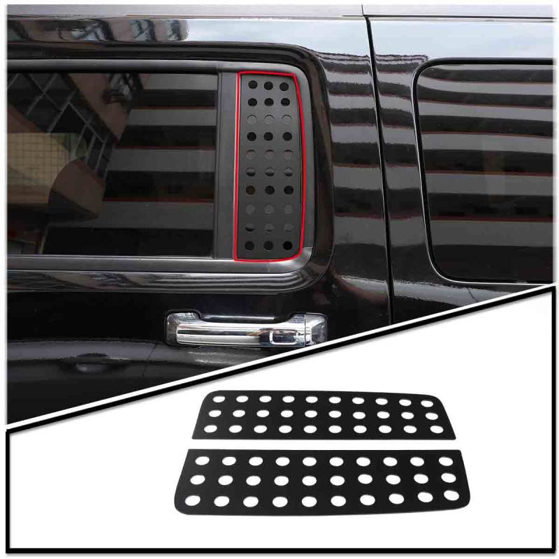 DIYUCAR Aluminiumlegierung Schwarz Auto Hecktür Fenster Glasscheibe Dekoration Schutzabdeckung für Hummer H3 2005-2009 Externes Zubehör von DIYUCAR