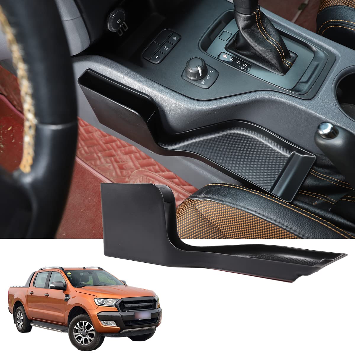 DIYUCAR Auto-Aufbewahrungsbox für Mittelkonsole, Schaltung, Organizer, Aufbewahrung, für Ford Ranger 2015-2021, Auto-Zubehör, ABS, Schwarz von DIYUCAR
