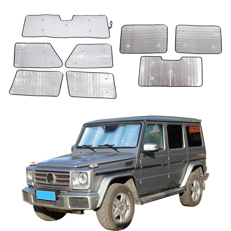 DIYUCAR Windschutzscheiben-Sonnenschutz, kompatibel mit Benz G-Klasse W463 2004–2018, Seitenfenster, Heckscheibe, Sonnenschutz, reflektierende Abdeckungen, Sonnenschutz, UV-Strahlen und Sichtschutz von DIYUCAR