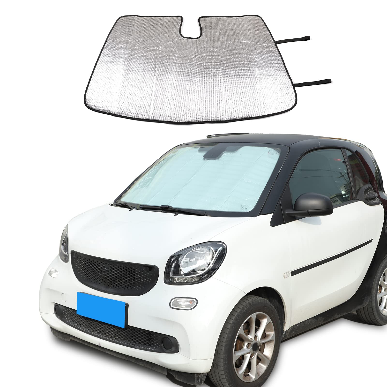 DIYUCAR Auto Front Windschutzscheibe Sonnenschutz Faltbare Windschutzscheibe Sonnenschutz Blockiert für Mercedes-Benz Smart 2009–2021 (1 Stück Frontscheibe Sonnenschutz) von DIYUCAR