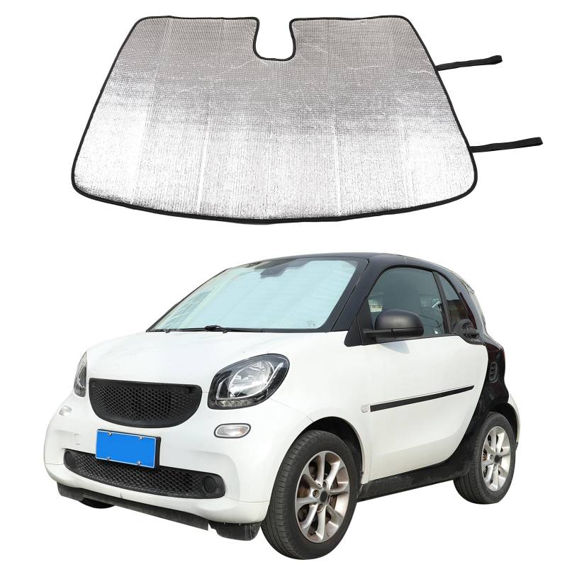 DIYUCAR Auto Windschutzscheibe Sonnenschutz Kompatibel mit Smart 453 Fortwo Forfour 2015-2021, Sonnenschutz Auto Frontscheibe, Sonnenblende Vorne Faltbar, Blockiert UV-Strahlen Sonnenblende Schutz von DIYUCAR