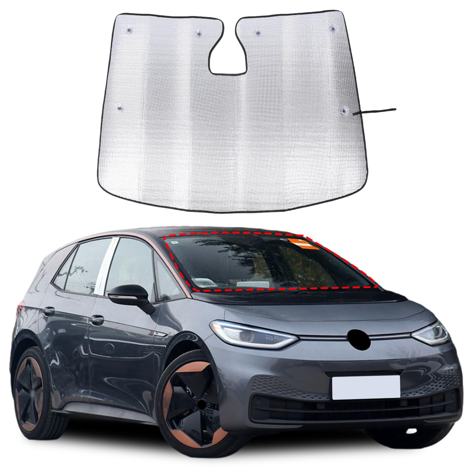 DIYUCAR Auto Windschutzscheibe Sonnenschutz Kompatibel mit Volkswagen ID.3 2019-2025, Sonnenschutz Auto Frontscheibe, Sonnenblende Vorne Faltbar, Blockiert UV-Strahlen Sonnenblende Schutz DIYUCAR Auto Windschutzscheibe Sonnenschutz Kompatibel mit Volkswagen ID.3 2019-2025, Sonnenschutz Auto Frontscheibe, Sonnenblende Vorne Faltbar, Blockiert UV-Strahlen Sonnenblende Schutz von DIYUCAR