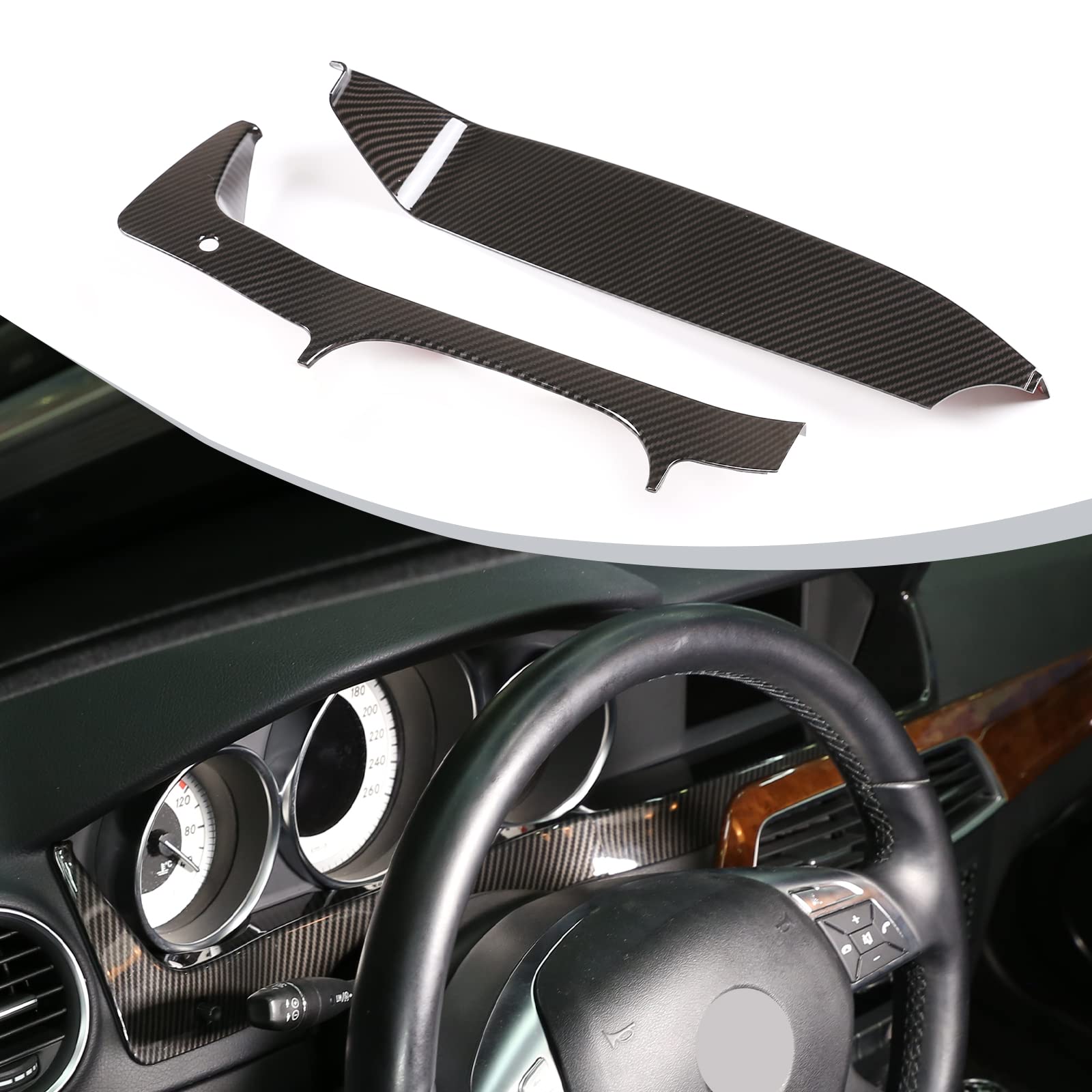DIYUCAR Car Styling Carbon Fiber Textur Lenkrad Armaturenbrett Panel Rahmen Abdeckung Trim für Benz C Klasse W204 2011-2013 LHD Auto Zubehör DIYUCAR Car Styling Carbon Fiber Textur Lenkrad Armaturenbrett Panel Rahmen Abdeckung Trim für Benz C Klasse W204 2011-2013 LHD Auto Zubehör von DIYUCAR