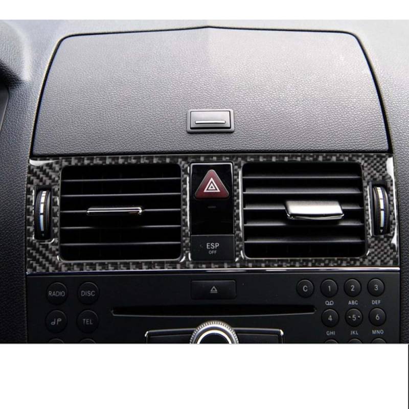 DIYUCAR Carbon Fiber Auto Center Air Conditioning Vent Frame Trim Sticker For Benz C Class W204 2007-2013 von DIYUCAR