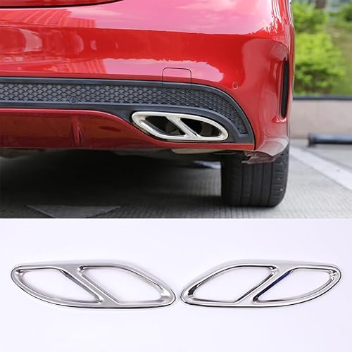 DIYUCAR Edelstahl Auto Auspuffrohr Abdeckung Verkleidung für A B C E GLA GLC GLE GLS CLS Klasse W246 W177 W176 W247 W205 W212 W213 X253 C257 C207 (Glänzendes Silber) von DIYUCAR