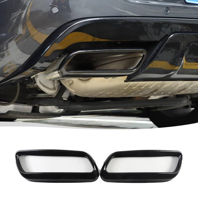 DIYUCAR Edelstahl Auto Endschalldämpfer Auspuffrohr Ausgang Abdeckung Fit für LR Range Rover Sport L461 2023 2024 Außenzubehör (Stil A-Schwarz) von DIYUCAR