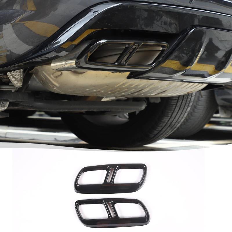 DIYUCAR Edelstahl Auto Endschalldämpfer Auspuffrohr Ausgangsabdeckung Fit für LR Range Rover Sport L461 2023 2024 Außenzubehör (Stil B-Schwarz) von DIYUCAR