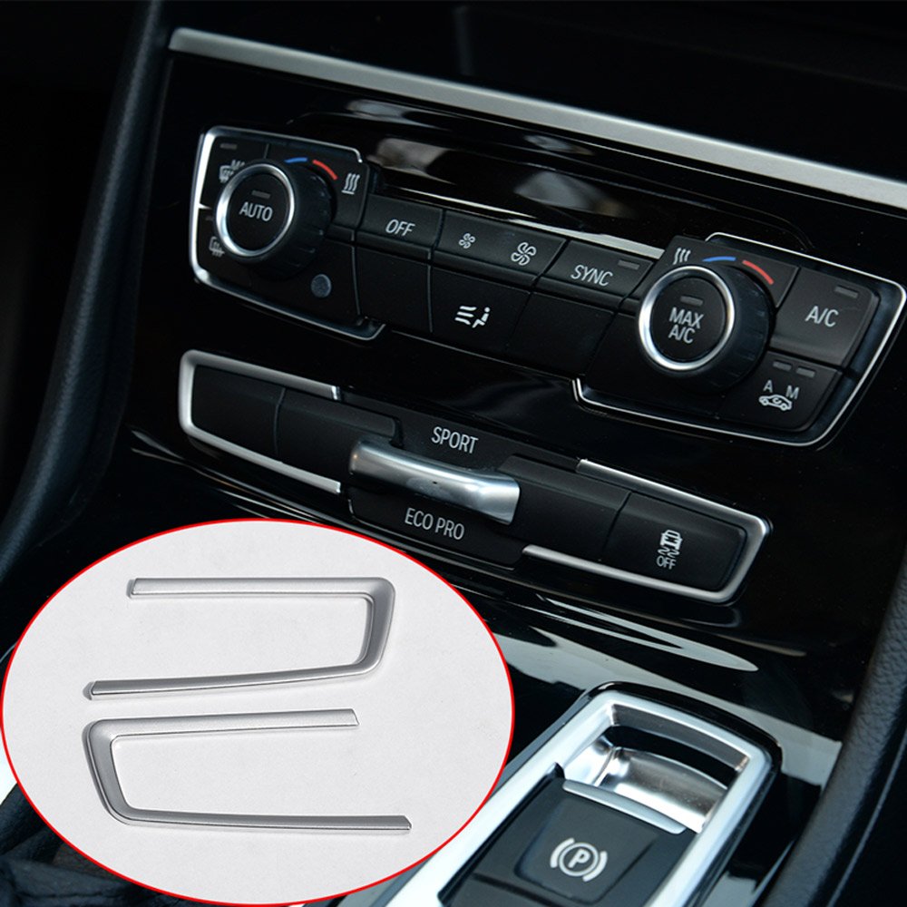 DIYUCAR Für 2er-Serie F45 F46 218i 2015–2017 Autozubehör ABS Chrom Mode Button Rahmen Abdeckung Verkleidung 2 Stück von DIYUCAR