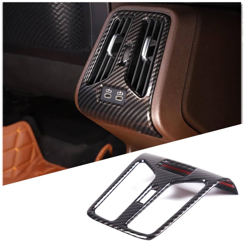 DIYUCAR Für B-M-W X1 U11 2023-2024 ABS Kunststoff Auto Hintere Reihe Klimaanlage Vent Outlet Rahmen Abdeckung Trim Innenraum Zubehör (Kohlefaser) von DIYUCAR