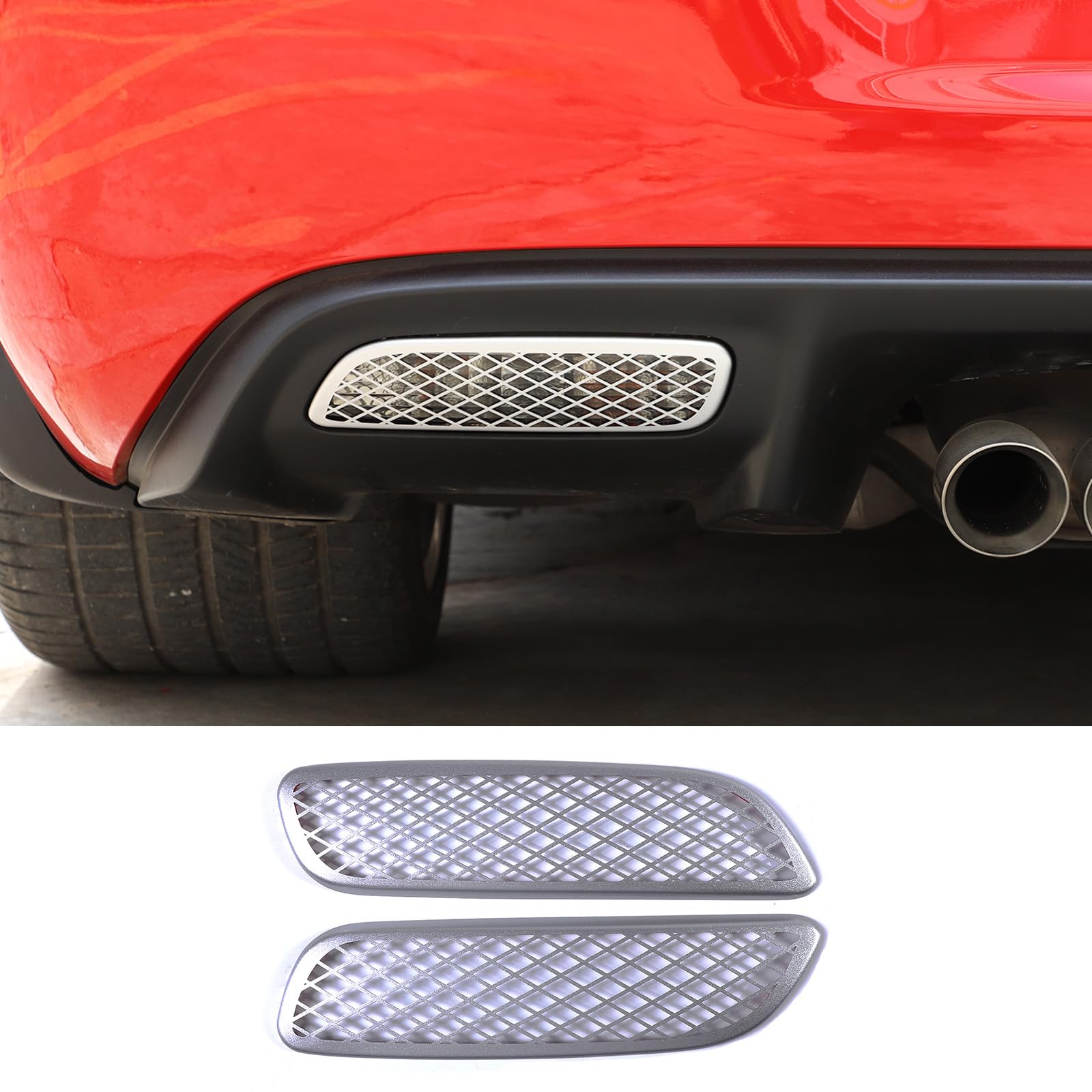 DIYUCAR Für Chevrolet Corvette C6 2005–2013 Edelstahl Auto Heckstoßstange Nebelscheinwerfer Licht Verkleidung Rücknebelscheinwerfer Dekoration Zubehör (Stil A) von DIYUCAR