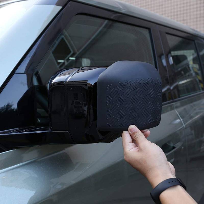 DIYUCAR Für LR Defender 90 110 2020 2021 ABS Schwarz Anti-Scratch Protetive Abdeckung Rahmen Trim Aufkleber Autozubehör (Rückspiegel) von DIYUCAR