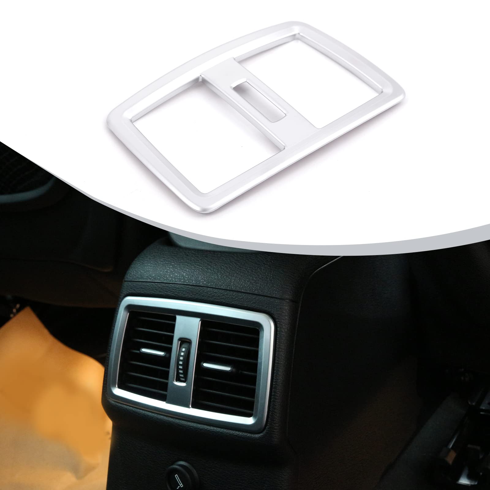 DIYUCAR Für den neuen X1 F48 20i 25i 25le 2016–2019 ABS matt ABS Chrom hintere Klimaanlage Auslass Rahmen Abdeckung Verkleidung von DIYUCAR