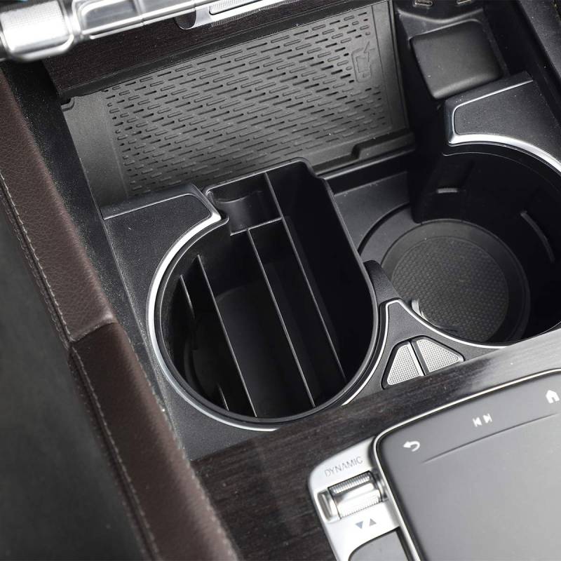 DIYUCAR Auto-Becherhalter für Mercedes Benz GLE-Klasse W167 gle350 400 2020 Jahr, Schwarz, ABS-Kunststoff von DIYUCAR