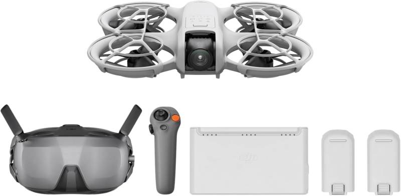 DJI Neo Motion Fly More Combo, Mini drohne mit 4K UHD-Kamera für Erwachsene, 135 g selbstfliegende Drohne, follow me funktion, Handflächenstart, KI-Motivverfolgung, mit RC Motion 3 und 3 Akkus von DJI