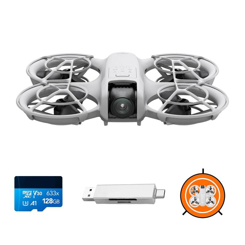 DJI Neo mit Zubehör, Mini Drohne mit Kamera 4K, 135g Selbstfliegende Drohne, Follow me funktion, Handstart, KI-Motivverfolgung, QuickShots, Eingebauter Propellerschutz (Controllerfrei) von DJI